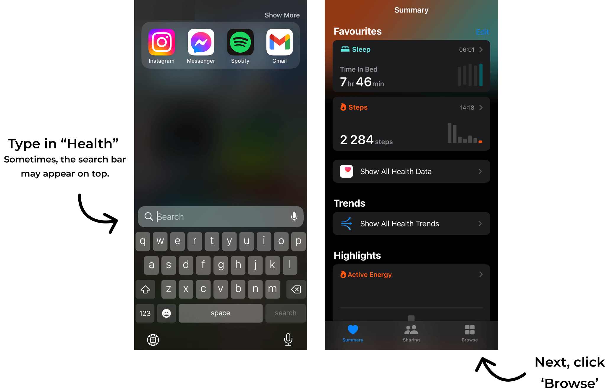 How to find the Health app on your phone and Activity within it