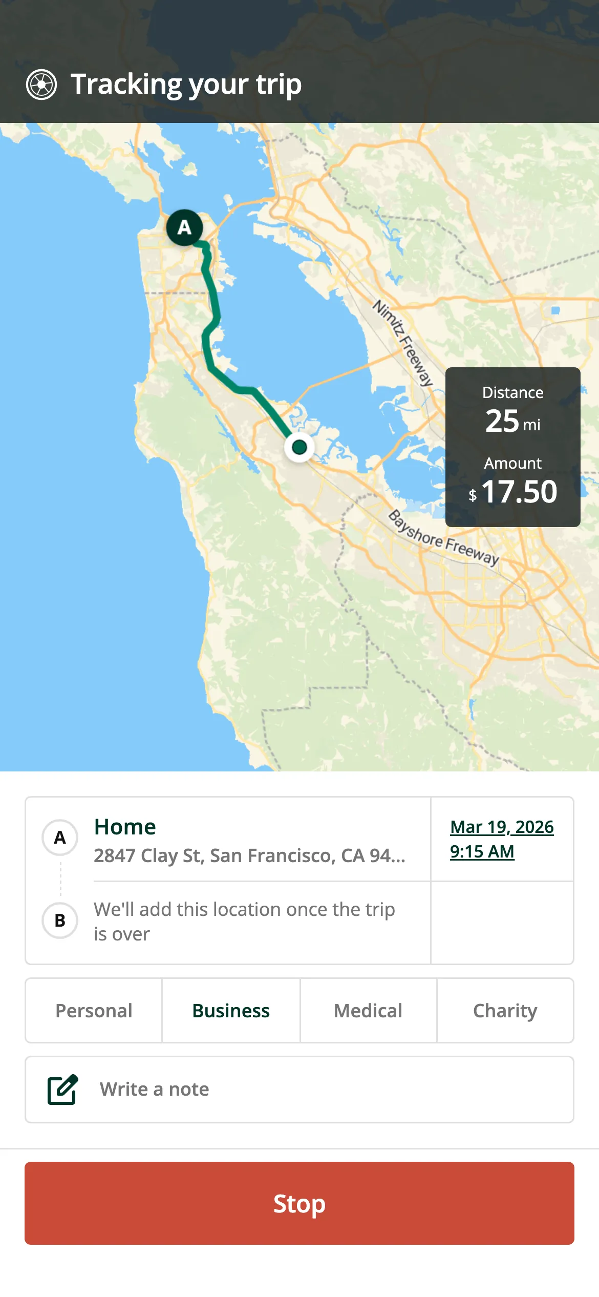 Automatic trip logging